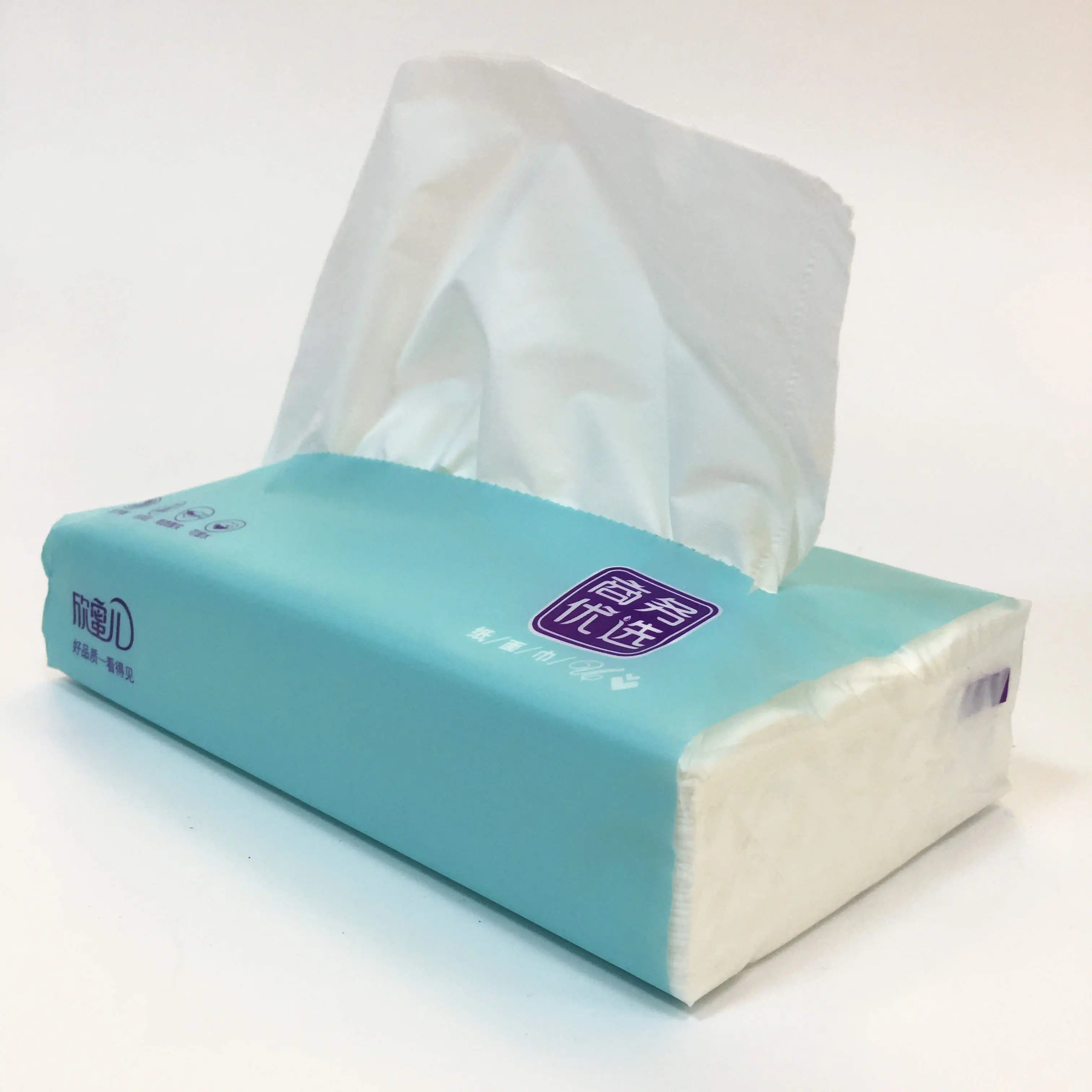 

soft plastic facial tissue Paper tissue tissue bag English packing stock