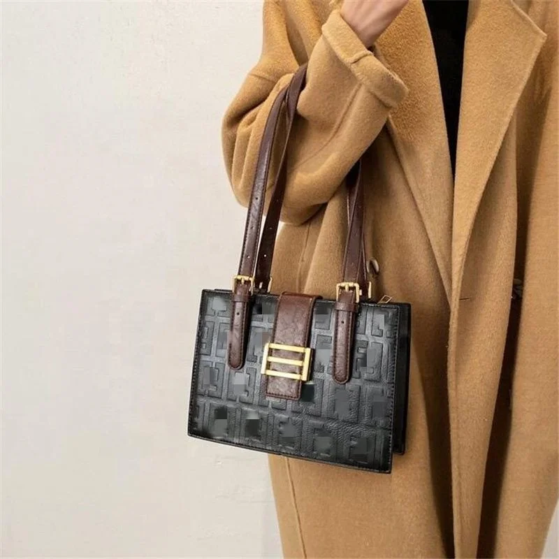 

Winter Large Capacity Square Leather Handbags, Burgundy/blue/black
