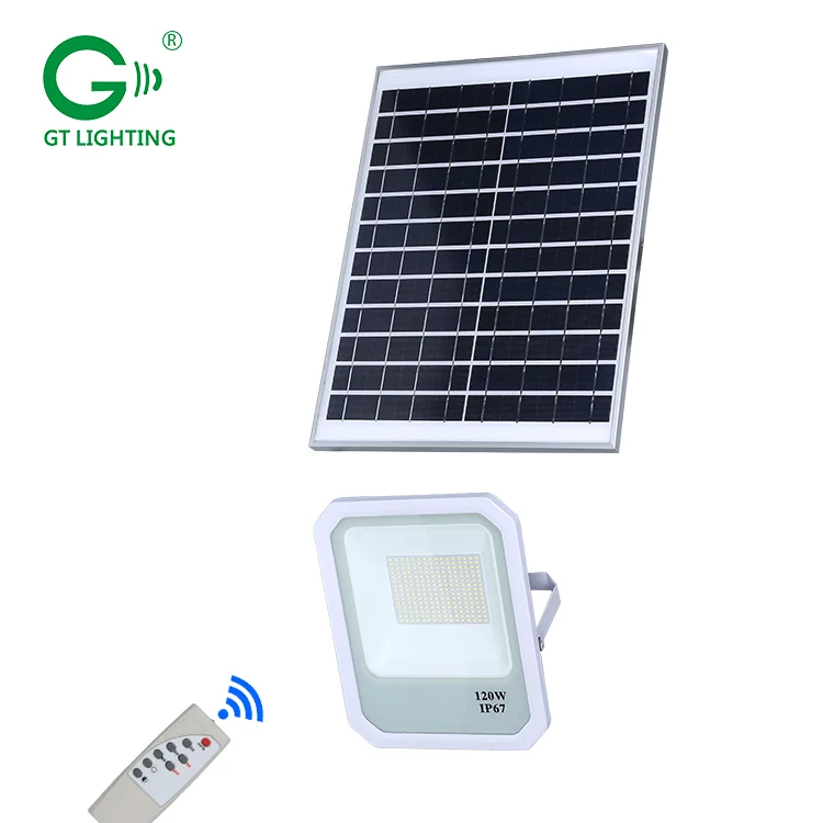 Hot sale remote control smd waterproof ip67 60 120 150 200 watt solar led flood lamp