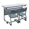 double Wood Cheap School Furniture study desk and chair set design for sale
