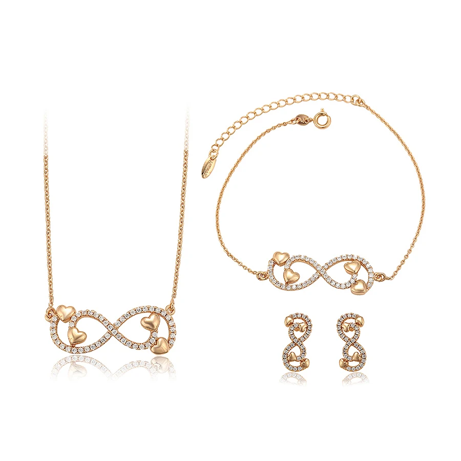 

65656 Xuping's New Free Shipping number earring and necklace Set with heart shape charms