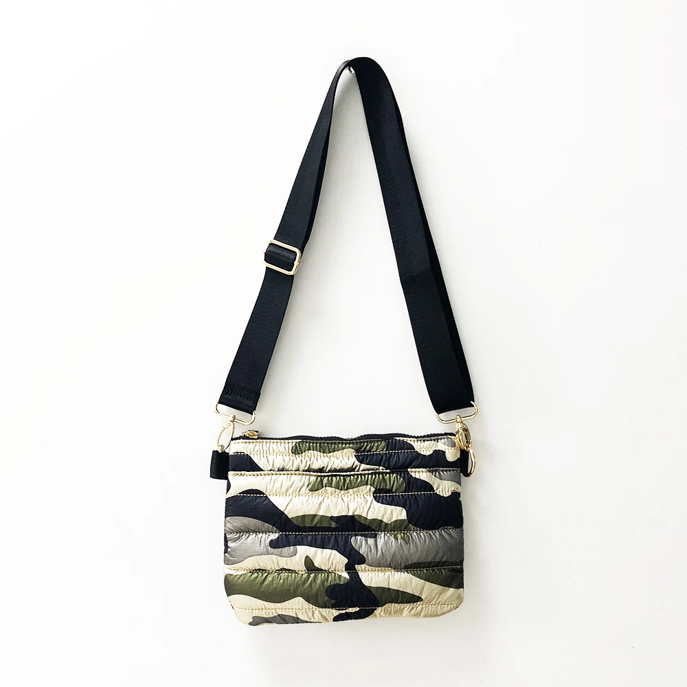 

puffy nylon quilted belt bag waist bag crossbody multi use bag