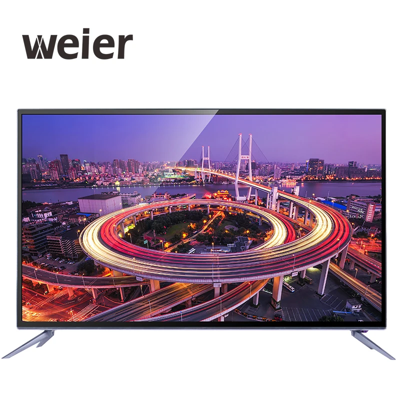 

weier Aluminum alloy edge OEM Manufacturer Cheap 32 39 40 43 50 55 inch 4K smart Android television 1080P HD SKD