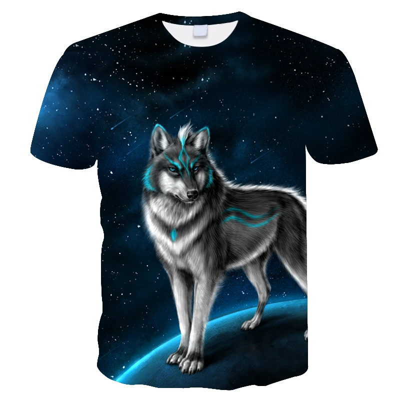 

A Wolf under the stars pattern 3D Sublimation T Shirt