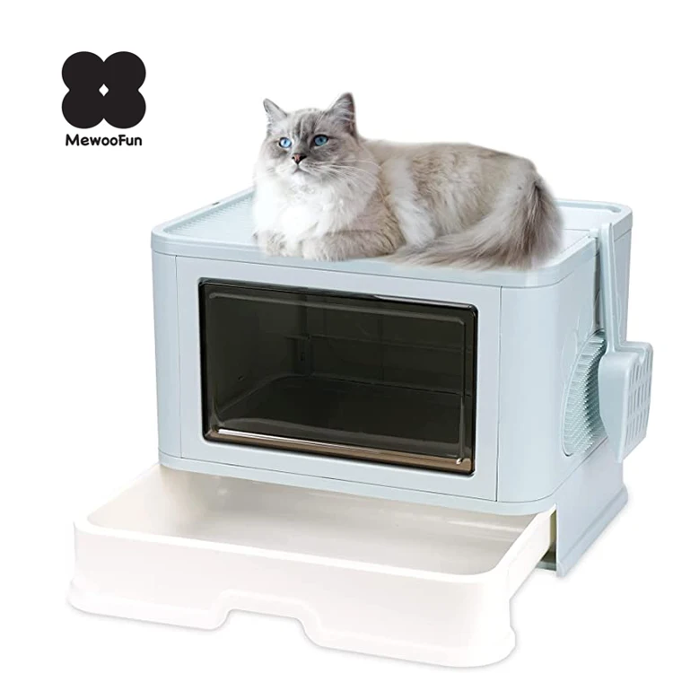 

MewooFun Enclosed Cat Large Litter Box Wholesale Foldable Portable Cat Litter Box