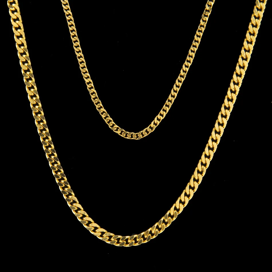 

Wholesale Necklace Gold Plated Miami Cuban Chain Hip Hop