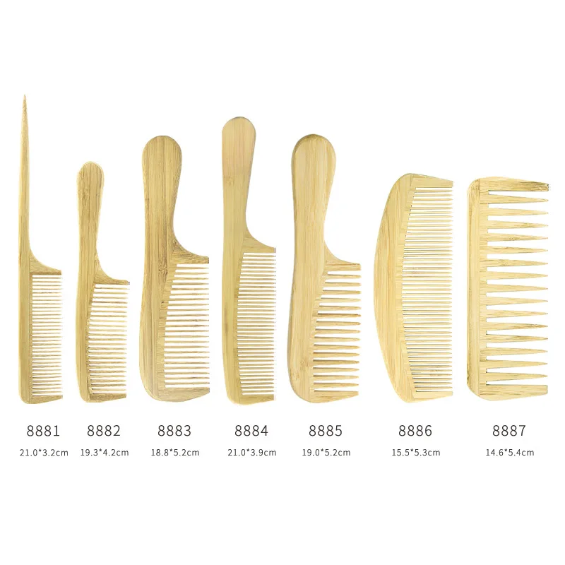 

2021 new arrive bamboo hair combs Eco Friendly Wood / Bamboo Hair Brush Portable Wide Tooth Hair Comb