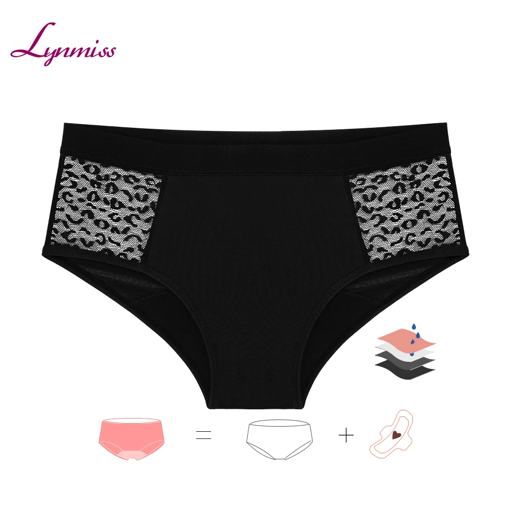 

LYNMISS 2021 Black Hole Leopard Period undies For Woman Leak Proof menstrual 4 Layer underwear period panties