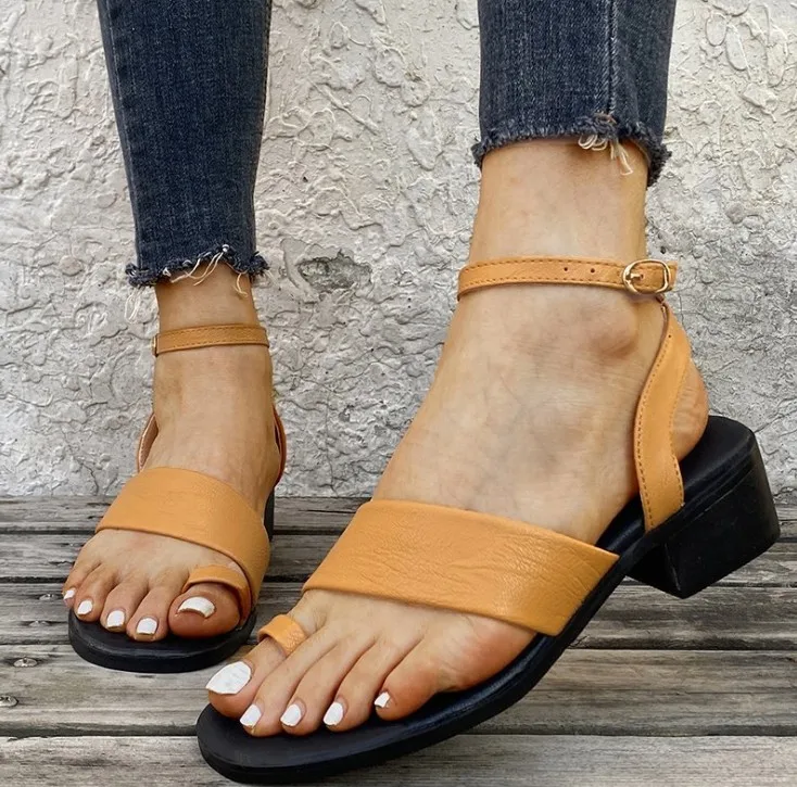 

2021 New style Women's high-heeled sandals large size shoes thick heel comfortable women's shoes casual shoes, Black,brown,white