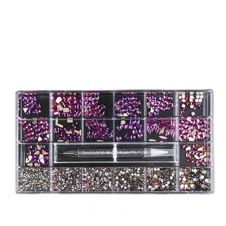 

Hillove Hot Sale For Amazon Rhinestone High Quality 3D Crystal Rhinestones Non Hotfix, Multicolor