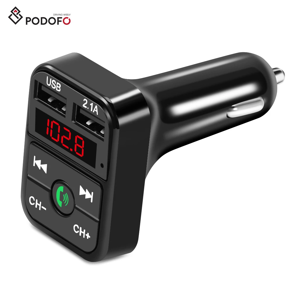 

Car BT 5.0 FM Transmitter Wireless Handsfree Audio Receiver Auto MP3 Player 2.1A Dual USB Fast Charger