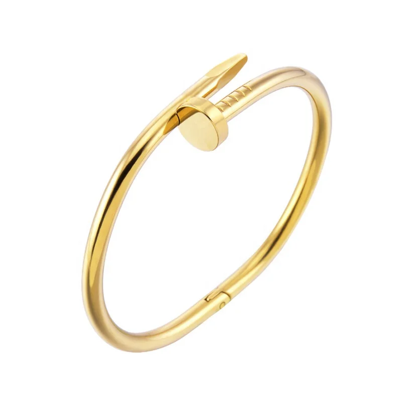 

EESER Fashionable Stainless Steel Nail bracelet Bangle Jewelry With Zircon Men Womens famous Brand Juste C Un Clou