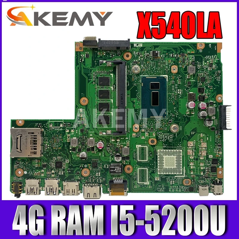 

New 90NB0B00-R00050 X540LJ REV2.1 mainboard For ASUS X540LA F540L A540L Laptop Motherboard 4G/I5-5200U GMA