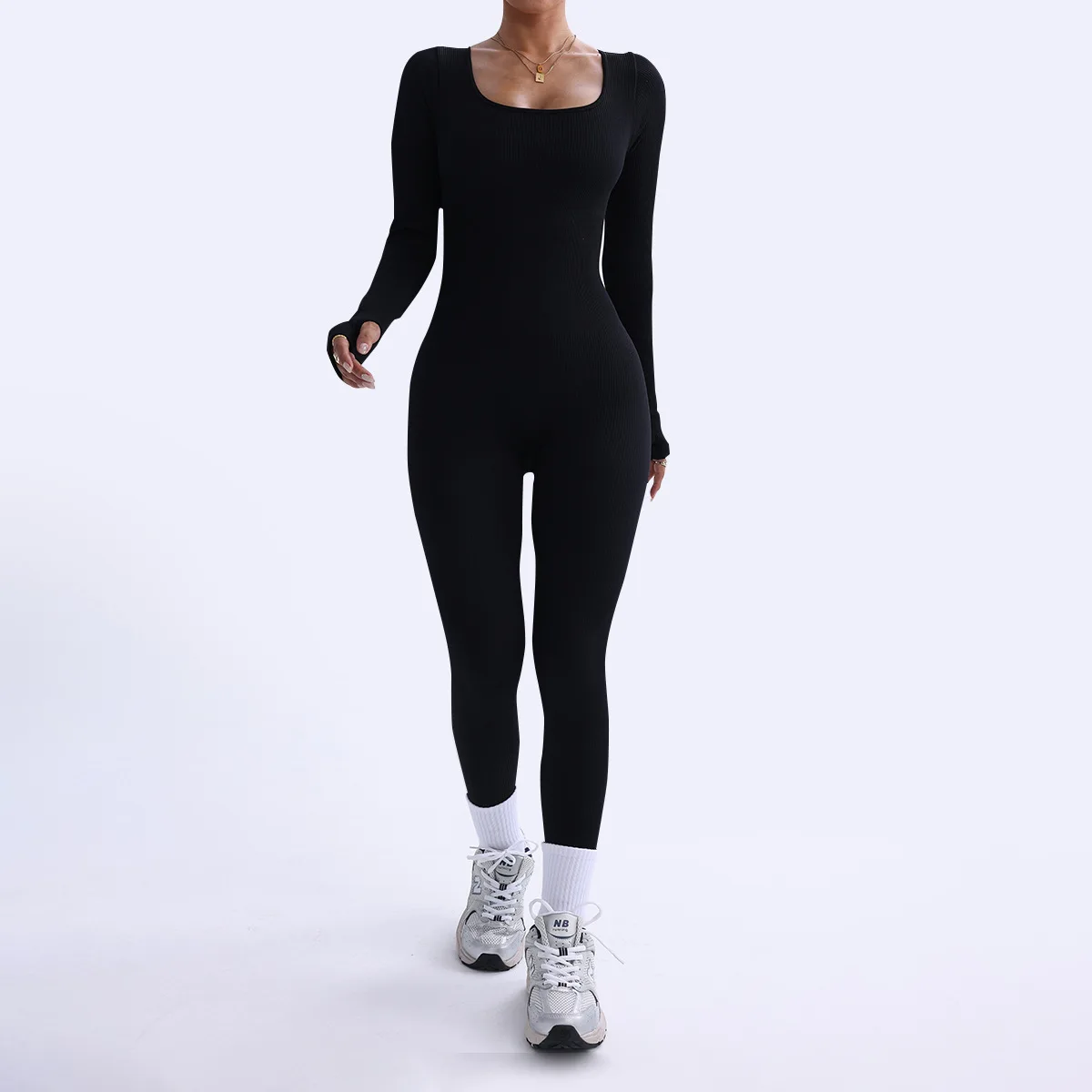 Winter Long Sleeve Yoga Jumpsuit  High Elastic Yoga Bodysuit Long Leggings Yoga Wear for Women