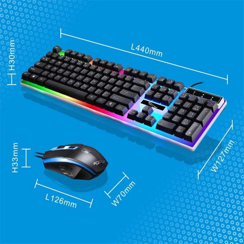 LED Rainbow Color Backlight Gaming Game USB Wired Keyboard For Gamer Keyboard 