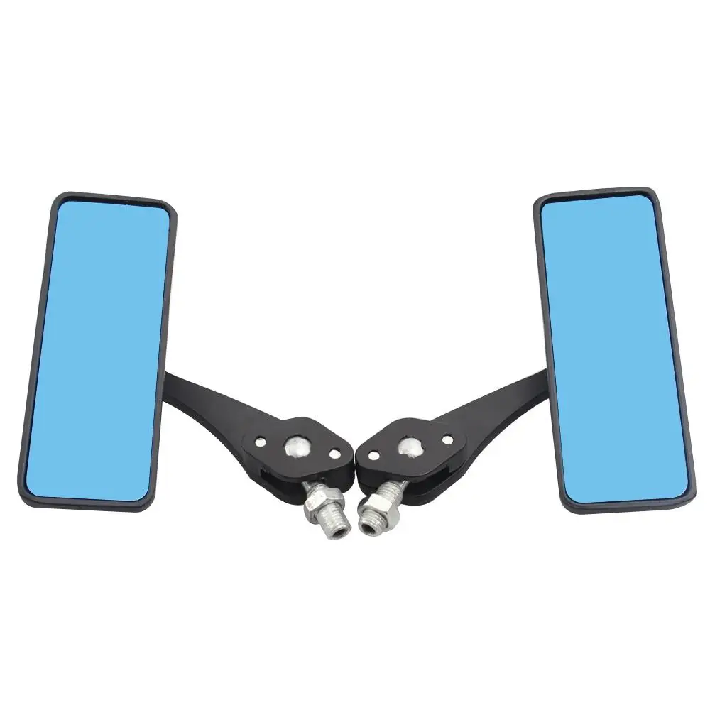 Black Anti Glare Rectangle Rearview Handlebar Mount Side Mirrors 8MM 10MM For Cafe Racer Bobber Chopper Motorcycle Parts
