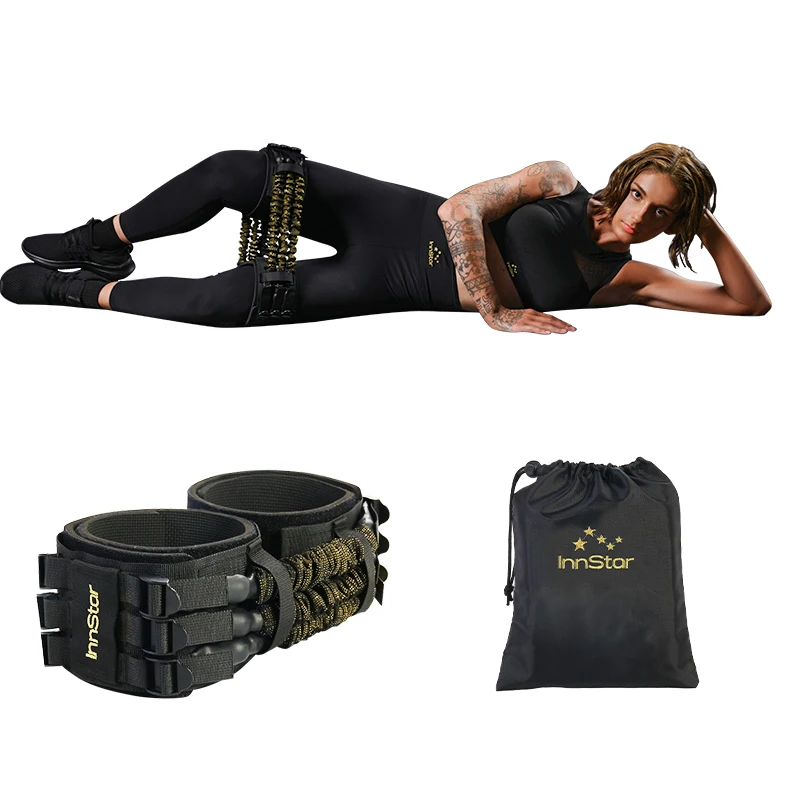 

High quality fabric glute resistance bands latex loop bands for yoga pilates, Gold/silver