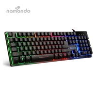 

Gaming Keyboard Spanish USB Wired Keyboard with Comfortable Wrist Rest Rainbow LED Multimedia Shortcut 19-Key Anti-Ghosting