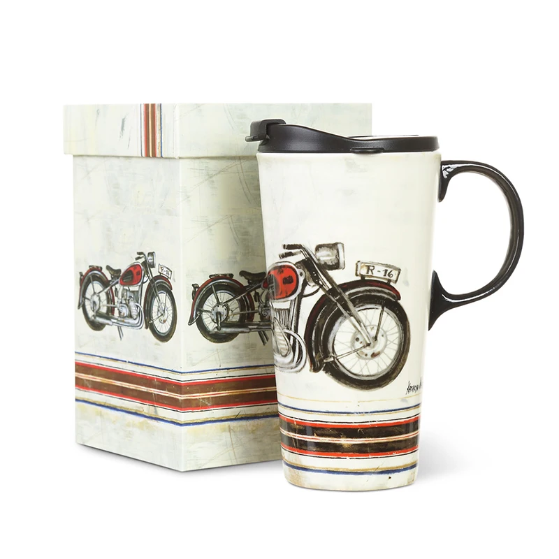 

CYPRESS Mugs Home OEM Motorcycle Style Painting Handmade Pottery Coffee Ceramic Large Capacity 450ml Creative 11 Oz OEM Custom, Customized colors acceptable