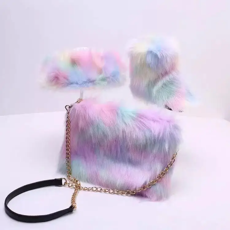 

Mommy and me raccoon brown fur slippers slides faux fur boots winter snow boots set matching fur purse handbag boots headband
