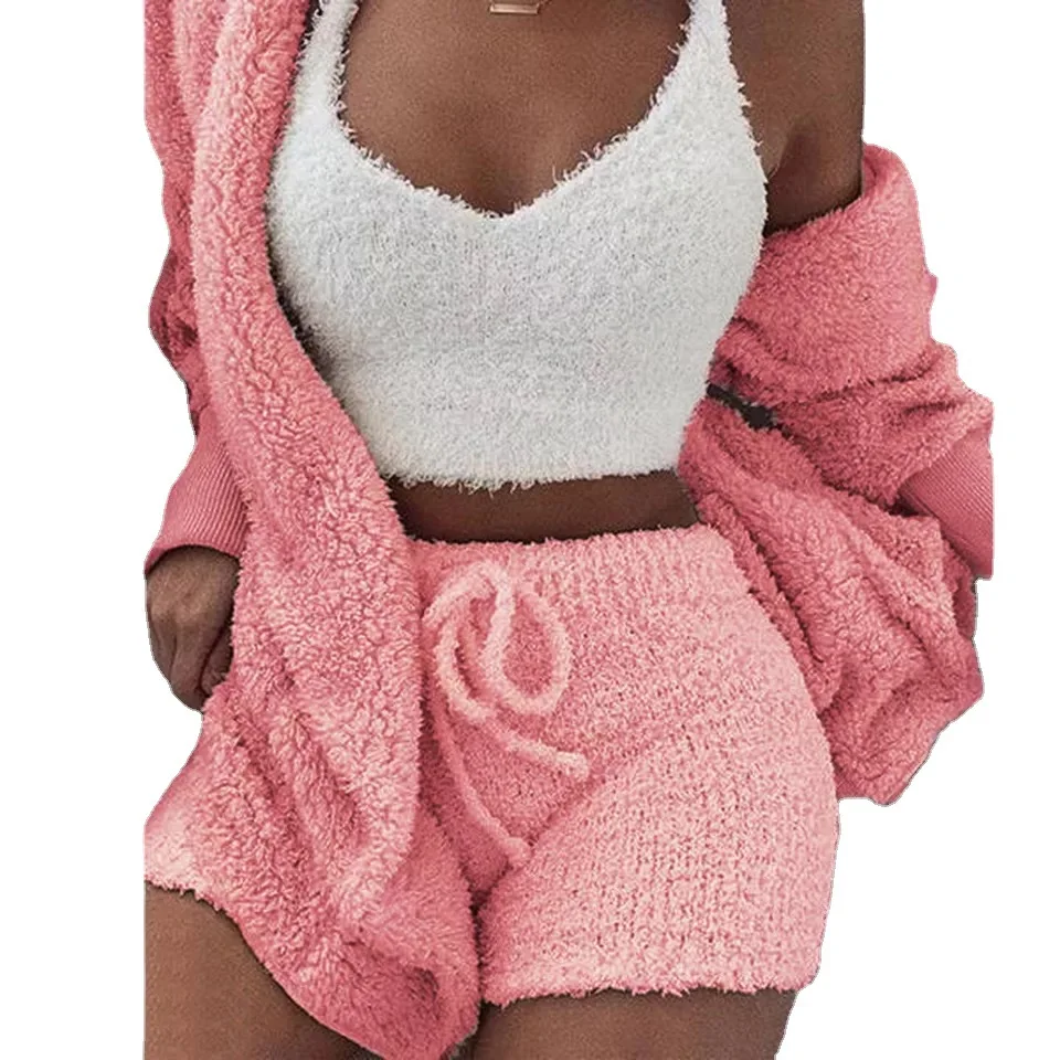 

Womens Pajama Set Long Sleeve Sleepwear Pjs Sets S-5XL 3pcs Set