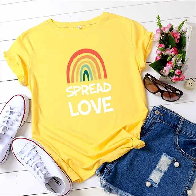 

2021 Trend Printing Simple Round Neck Casual Cotton Short-sleeved T-shirt, Picture color