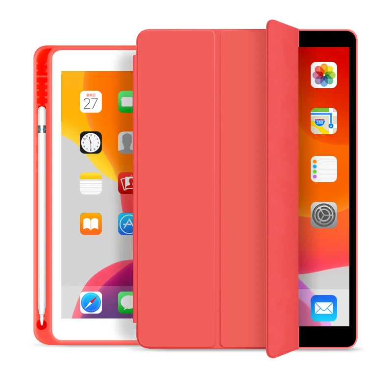 2019 10.2 inch case with pencil holder soft back cover case for new iPad 10.2 case foriPad 7 generation