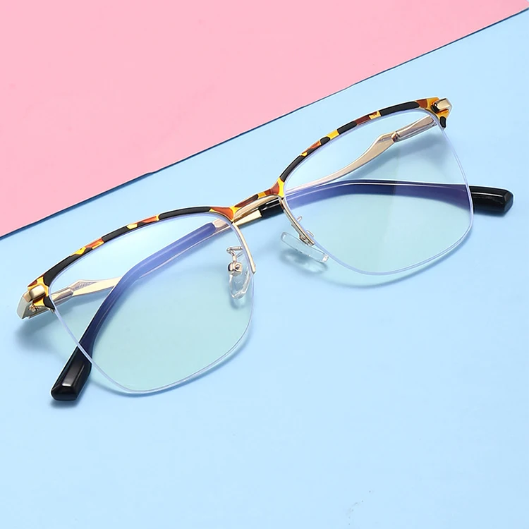 

SKYWAY Trendy Metal Half Eyebrow Frame Anti Blue Light Optical Glasses Frame Spectacle Eyeglasses Frames