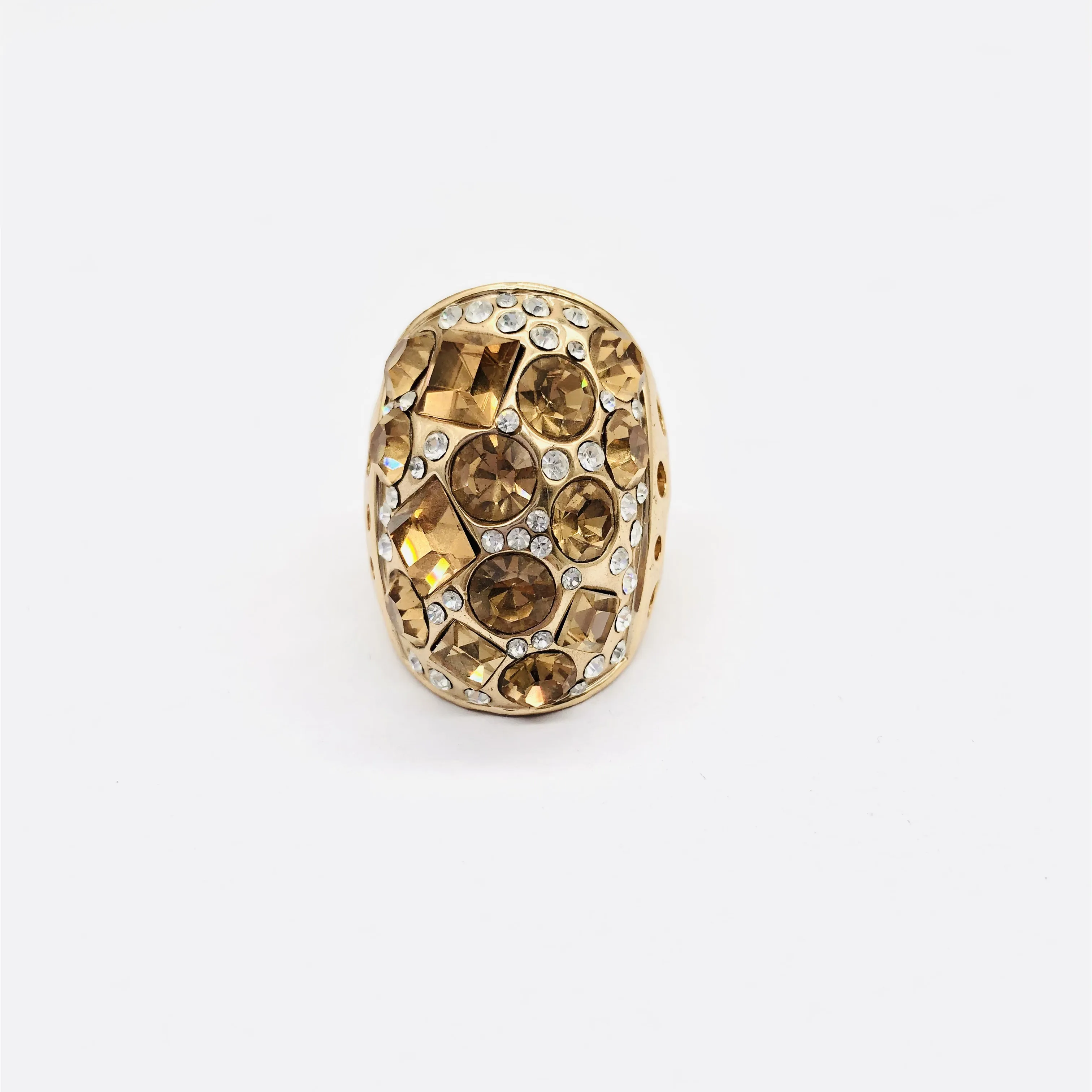 

New Style Crystal Diamond Rings Unique Design Vintage Copper Rings For Movie And Tv Prop Accessories