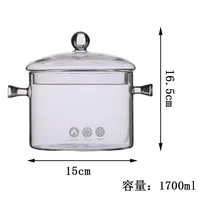 

Hand Blown Big Size Transparent Clear Heat Resistant Glass Cooking Pot