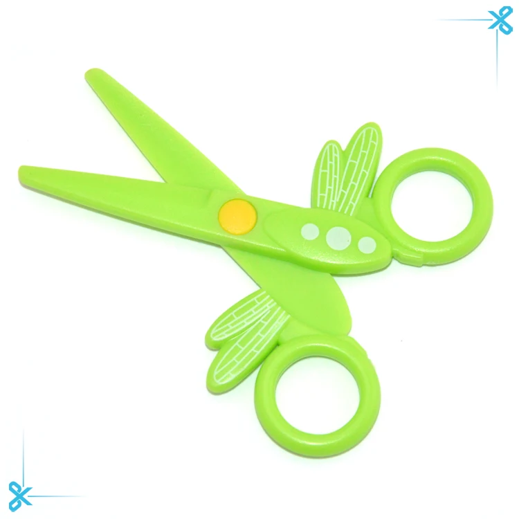 蝴蝶图案安全艺术工艺迷你孩子塑料玩具剪刀