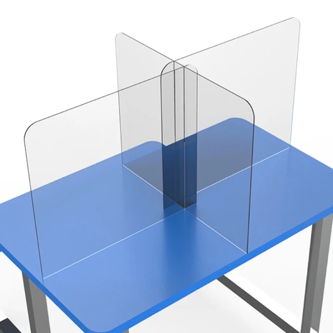 
Free standing Acrylic sneeze guard/Foldable plexiglass student desk shield for school 