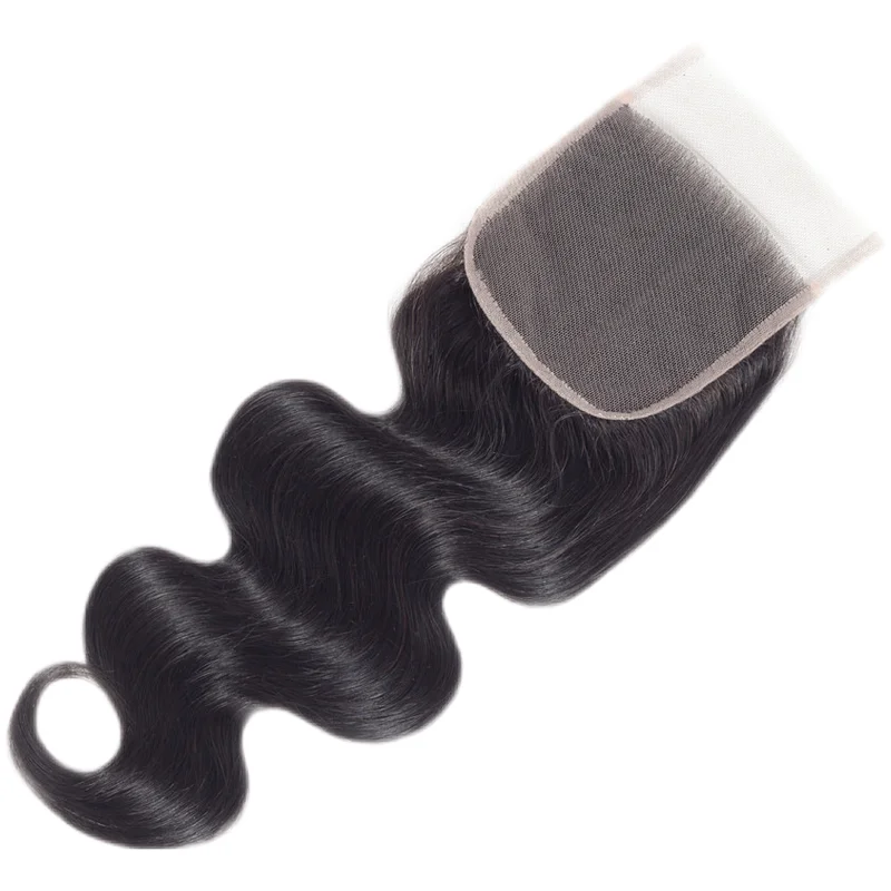 

Factory wholesale direct sales 4x4 lace closure long curly smooth hair human hair spliced hair