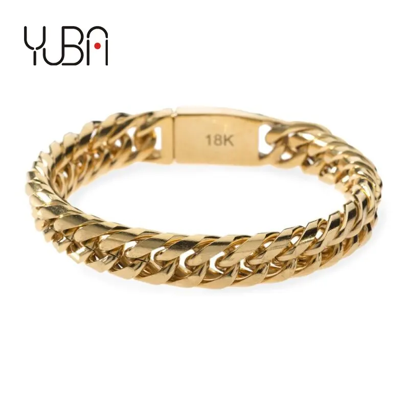 

Wholesale Men Italian Gold Plated Bracelet For Men With Luxe Chains Gold Chains