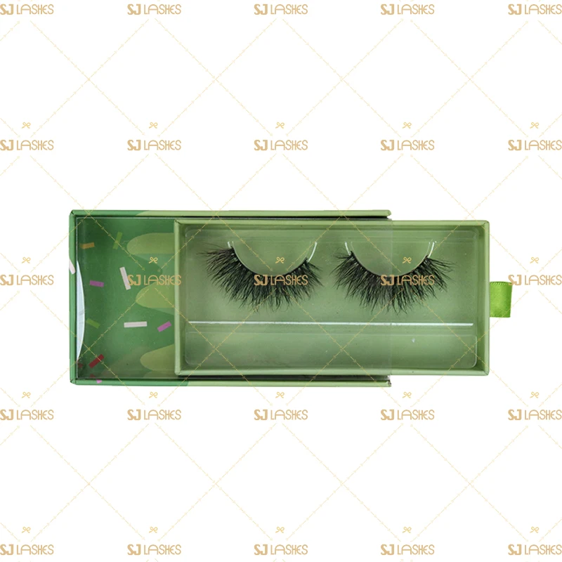 

100% human hair lashes with design ice cream custom eyelash packaging box, Natural black mink eyelash