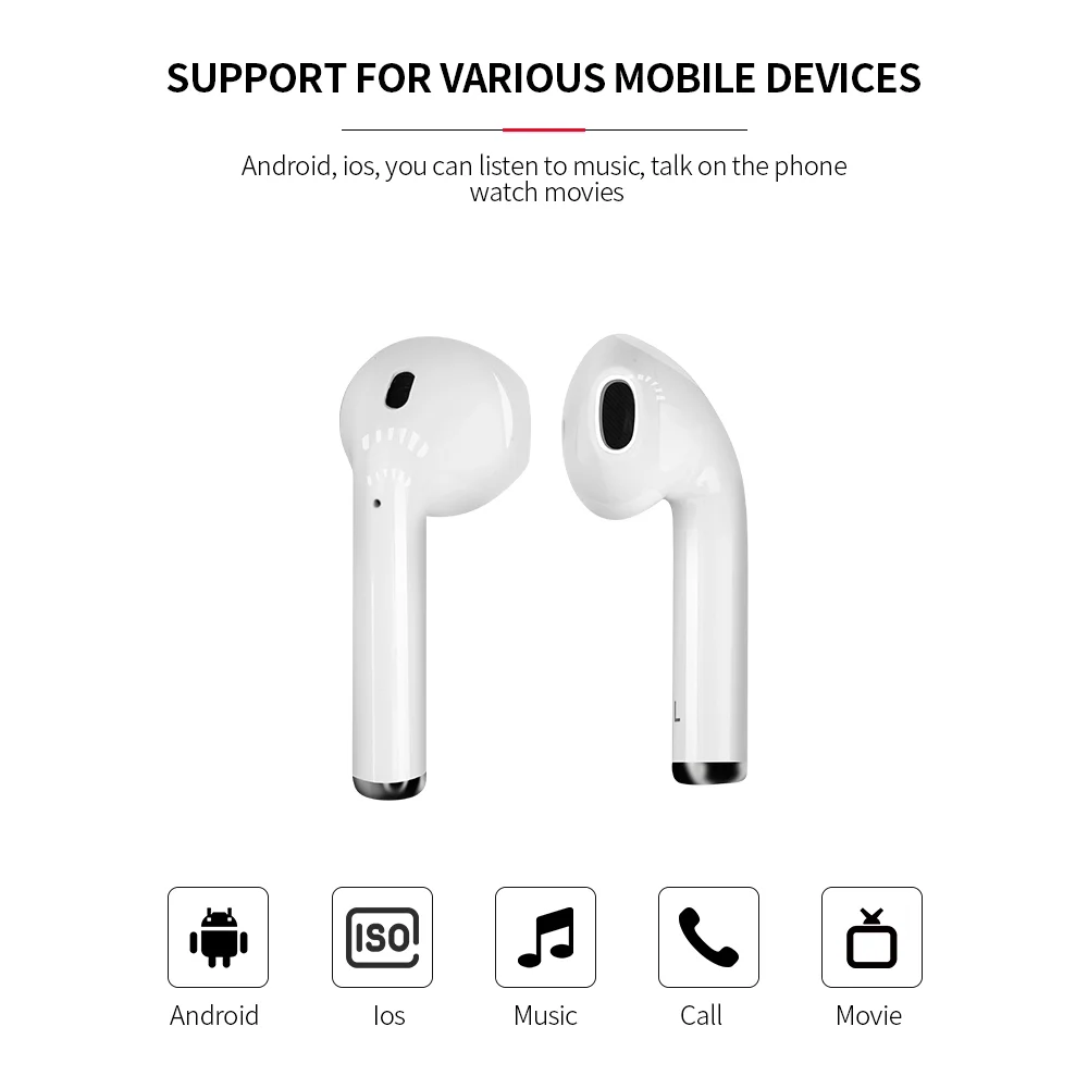 New i12 tws Wireless Bluetooths 5.0 Earphone TWS i12 Touch Control Earbuds i 12 tws HiFi Sound Headphones For All Smartphone - ANKUX.COM