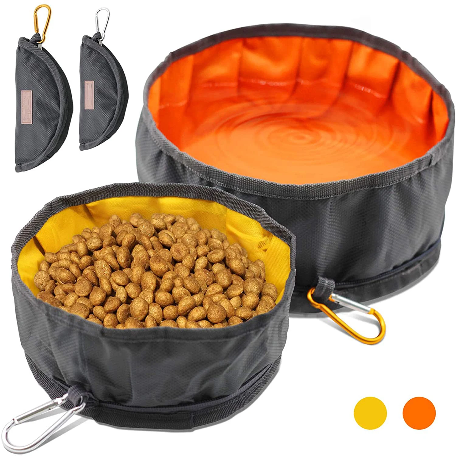 

Collapsible Dog Travel Bowl 1 Pack Large Lightweight Foldable Pet Food Storage Container, Green,grey,white or customized