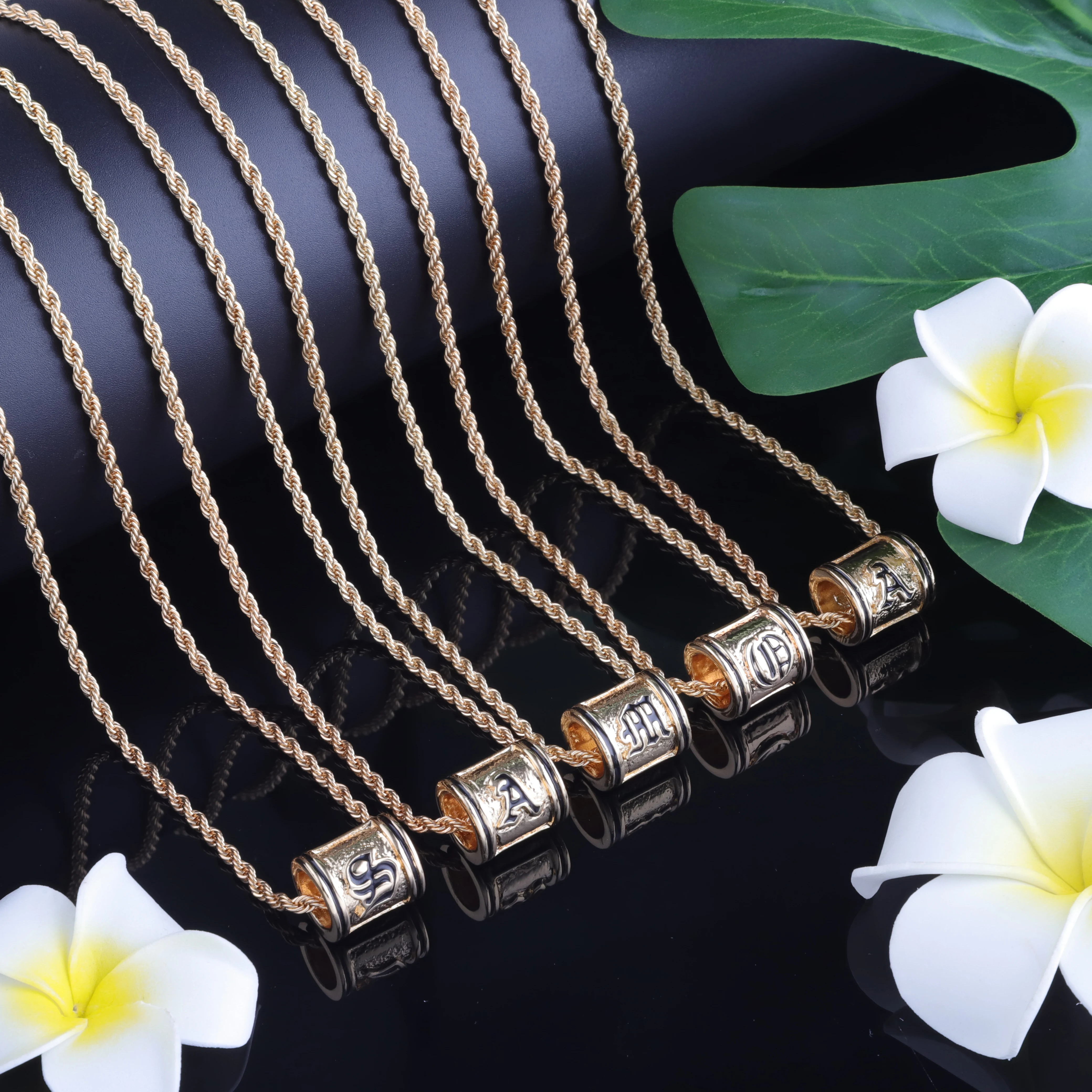 

Cring CoCo Simple hawaiian jewelry gold plated necklace 14k gold jewelry wholesale DIY Letter Rings polynesian necklace