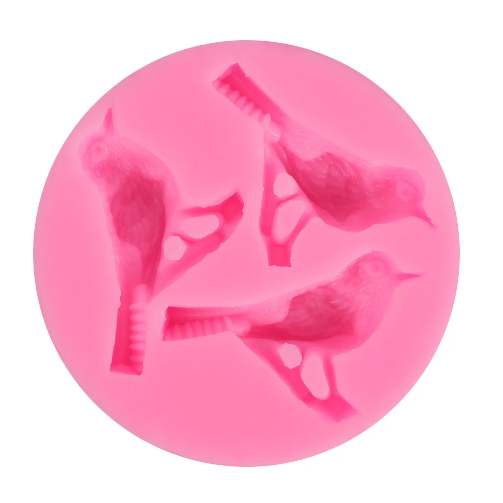 

Round bird shape silicone mold fondant cake decorating tools, Pink