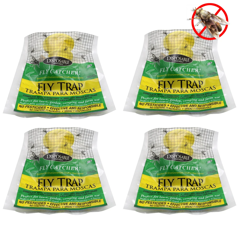 

Outdoor Non-Toxic Disposable Big Bag Fly Trap,Fly Trap Catcher Insect Trap,No-Toxic Fly Catcher, White+ green