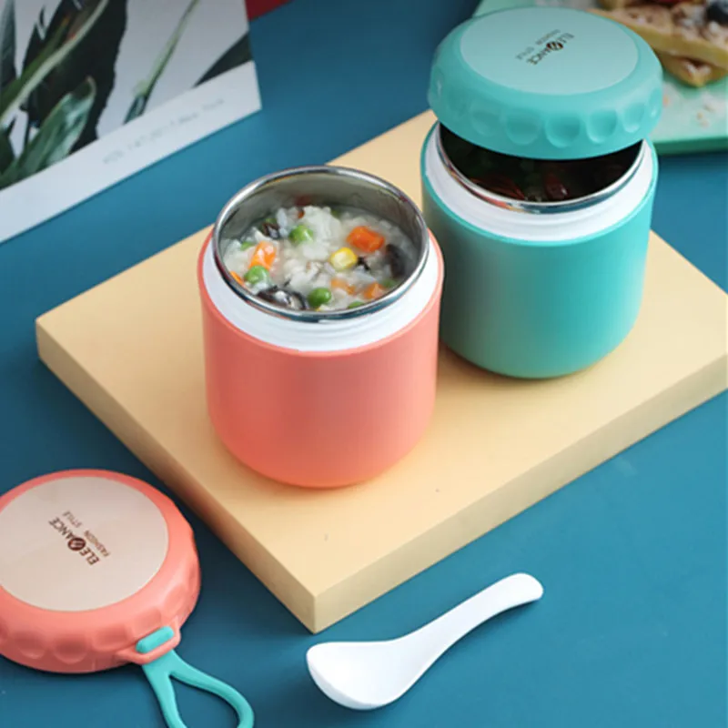 

Hot Office Student Water Cup Food Container Soup Cup Stainless Steel Sealed Breakfast Soup Bowl Lunch Box, Green, red/custom color