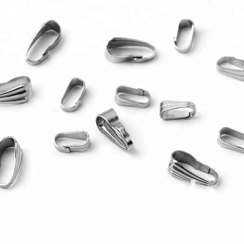 

100piece/pack 3*6/4*9MM Stainless Steel Pendant Bails Clips & Pendant Connectors Clasps Jewelry Findings Materials Components