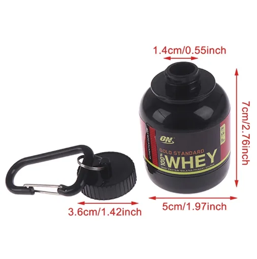 

Hot Portable Mini Protein Powder Bottle with Whey Keychain Health Funnel Medicine Box Small Water Cup Outdoor Camping Container