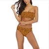 Tube Top Swimsuit Sexy Mature Bikini Set Snake Skin Printed Bandage Two Piece Triangle Mujer Swimwear