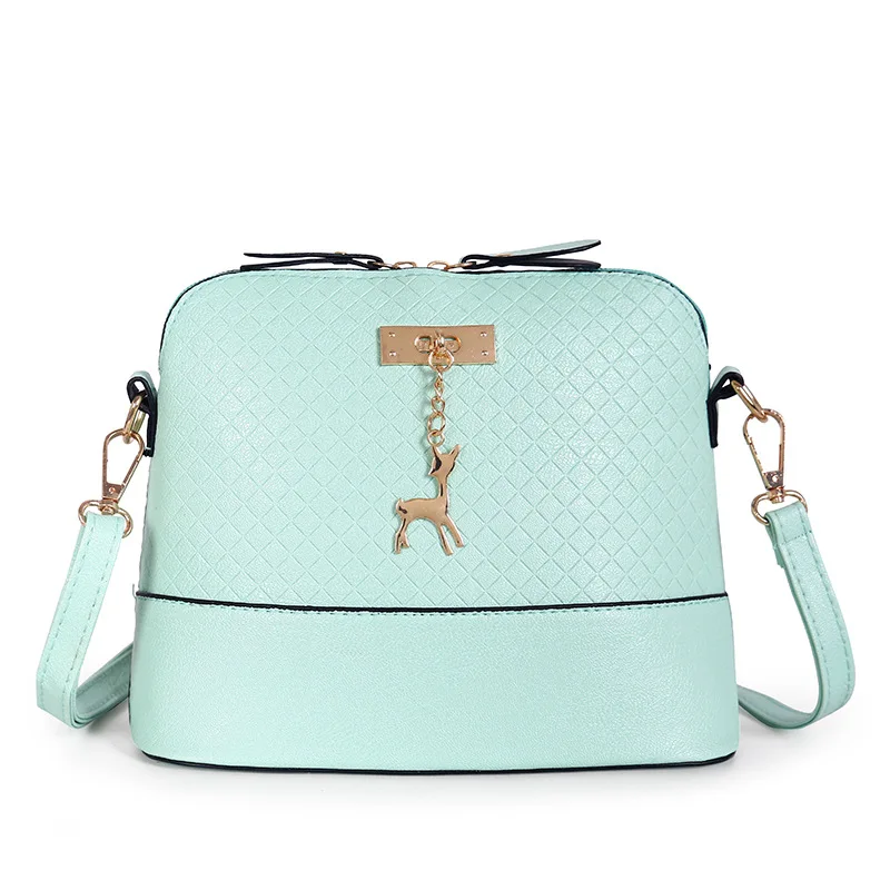 

Custom PU leather ladies shoulder bag female wallet deer pendant jewelry mini cross body bags