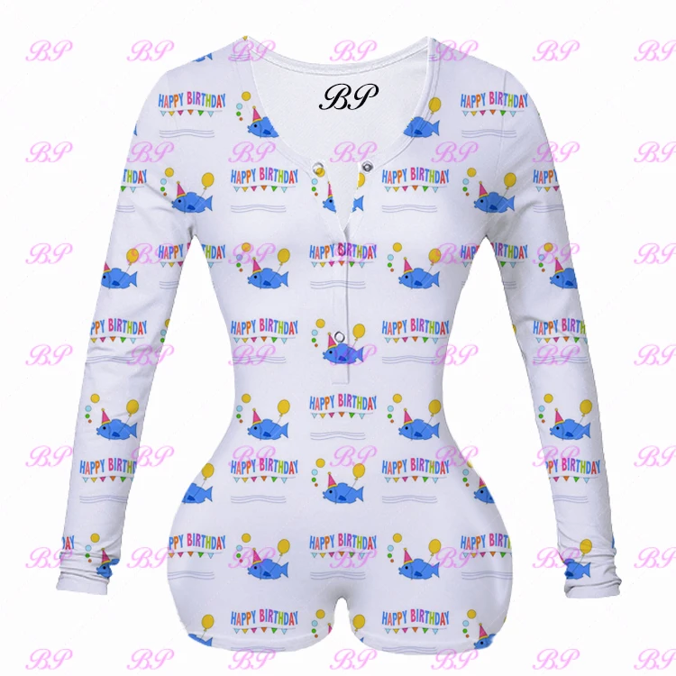 

Wholesale hot sales new style autumn fall long sleeve onesie for women birthday onesie for adults jumpsuit birthday onesie