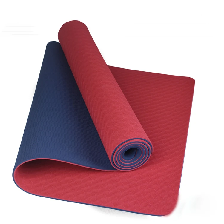 

2020 wholesale custom non slip tpe yoga mat double layer With Yoga Mat Bag, Customized