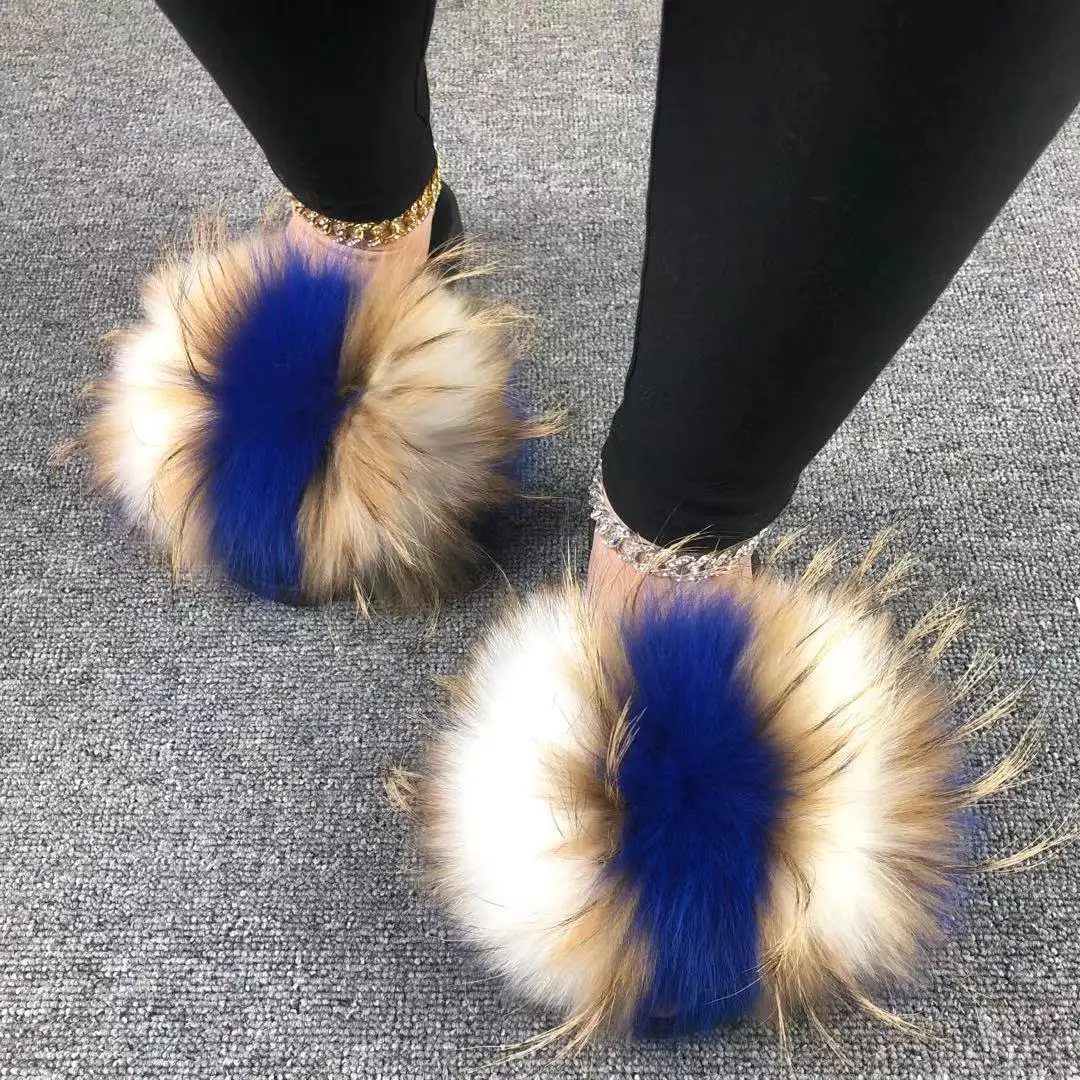 

Wholesale custom fur slippersladies fur sliders fur slides, Customized