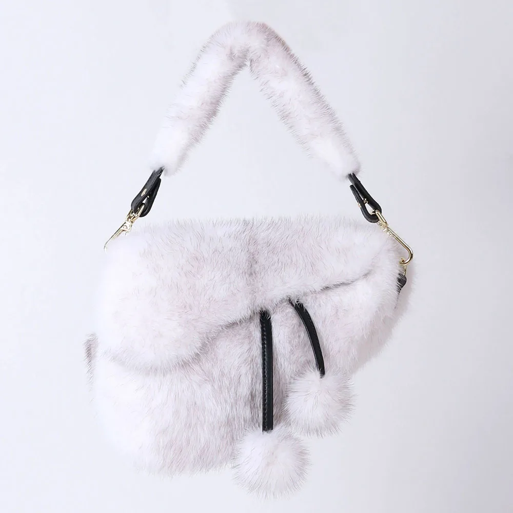 

Real Mink Fur Women Shoulder Bags Ladies Handbags Tote Bag, Accept custom made