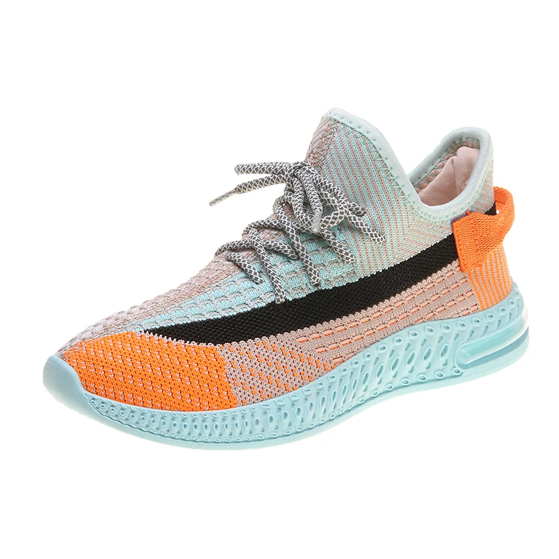 

Woman Shoes New Arrivals Fly Knitted Shoe Custom Sneaker Manufacturers,Women Sneakers, Black/ blue/grey